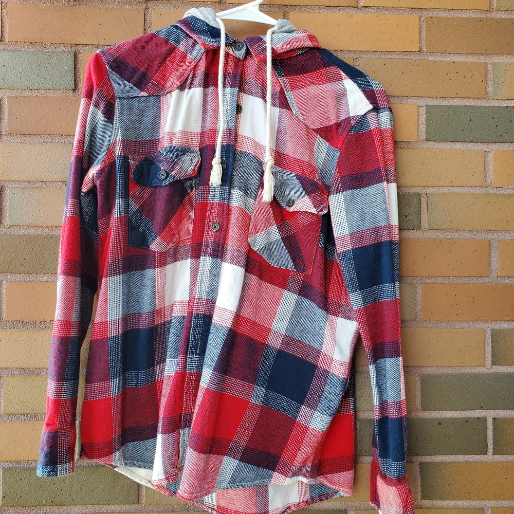 Hooded plaid flannel